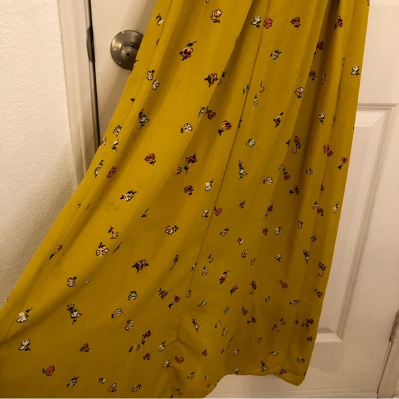 Bella Ella Golden horizon Mustard Yellow floral wrap maxi Dress Gorgeous Sz M - Picture 14 of 15